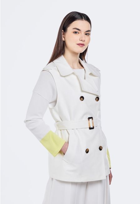 Double Breasted Trench Coat Vest