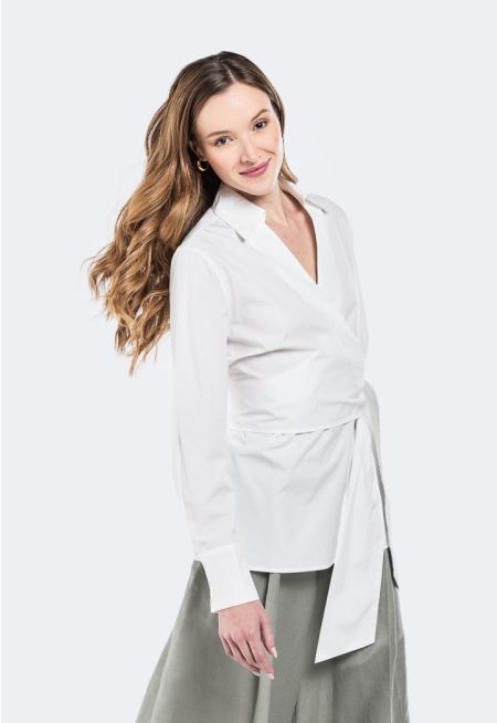 Side Tie Wrap Shirt