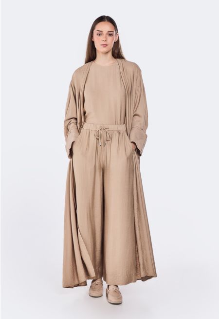 Crinkled Palazzo Trousers