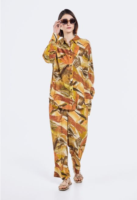 Printed Straight Cut Trousers