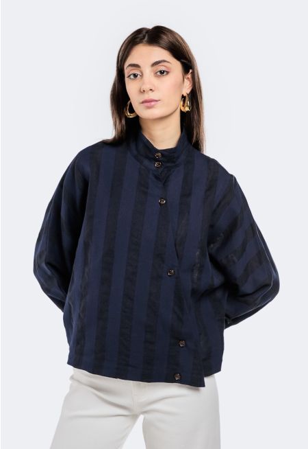 Striped Wrap Kimono