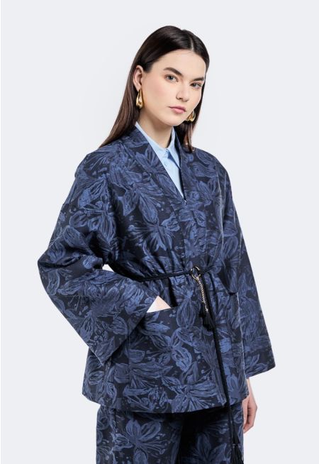 Floral Jacquard Kimono