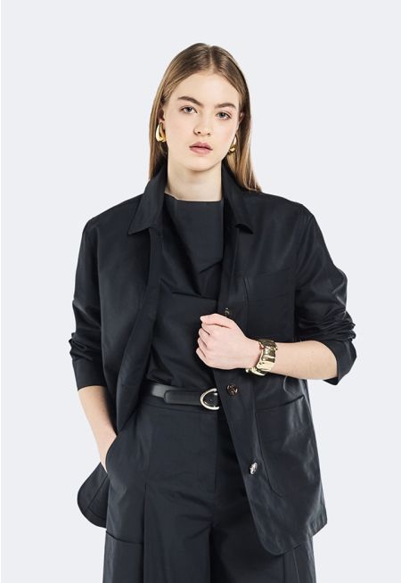 Multi-Pocket Shirt Jacket