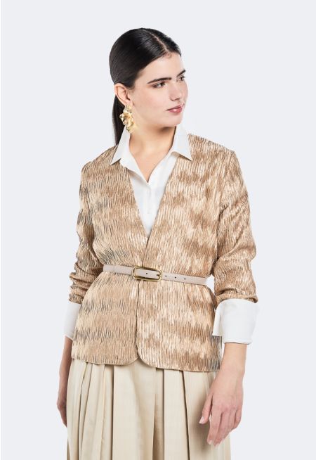 Textured Open Front Jacket- Ramadan Style