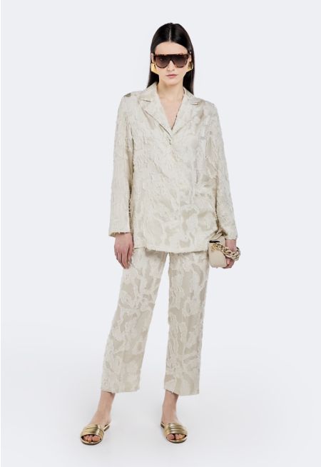 Textured Jacquard Trousers