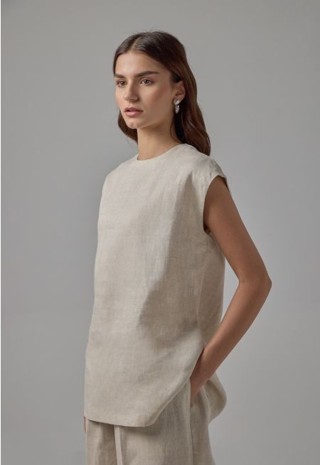 Basic Sleeveless Linen Top - Ramadan Style
