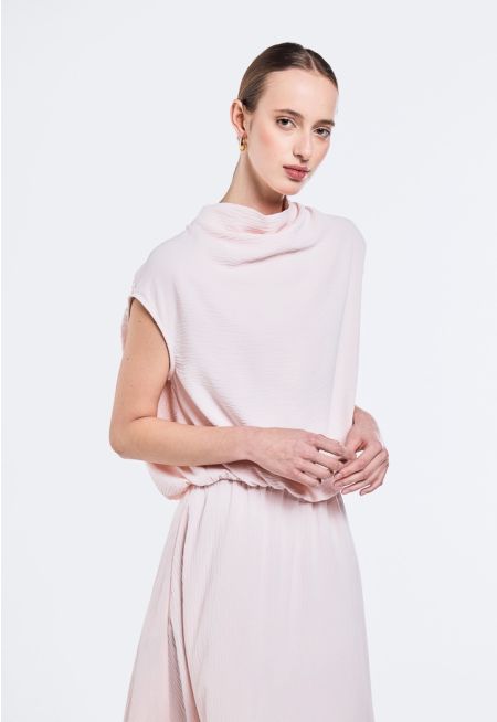 Crinkled Elastic Hem Top