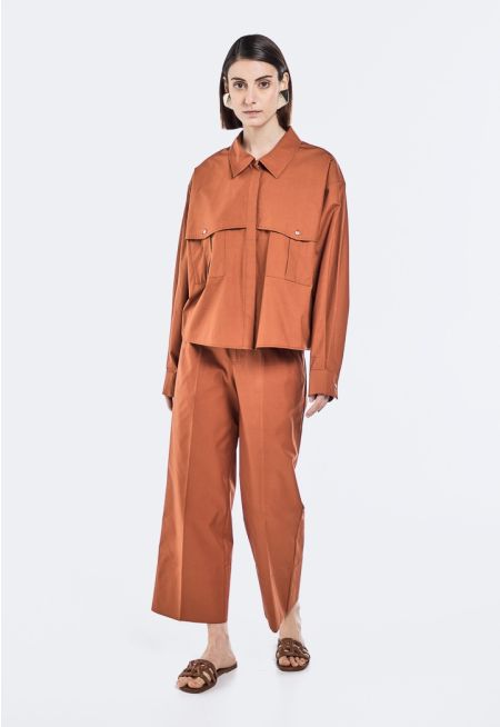 Solid Straight Cut Trousers