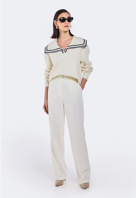 Straight Cut High Waist Trousers