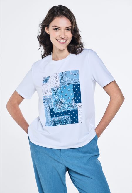 Patch Print T-Shirt