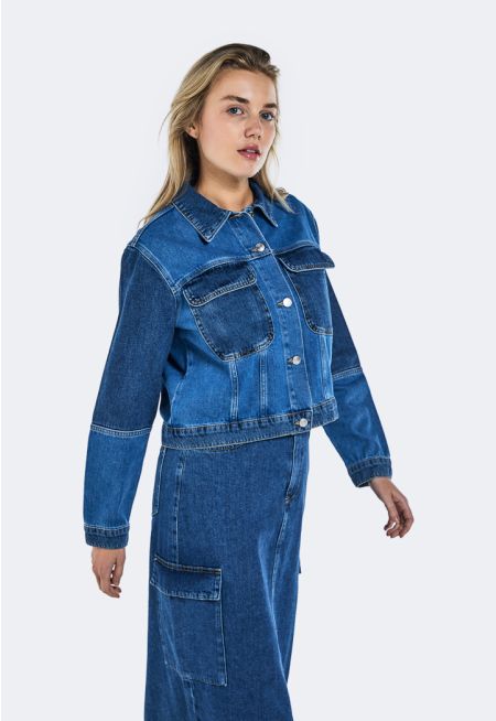 Color Block Denim Jacket