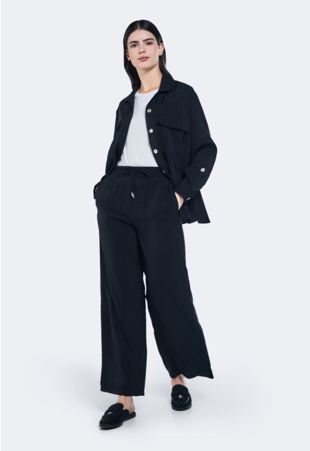 Straight Cut Solid Trousers