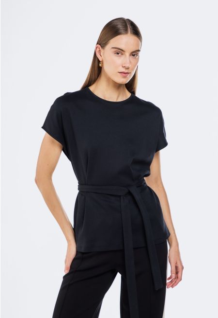 Solid Front Tie Top