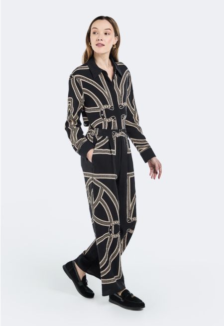 Printed Crinkled Trousers