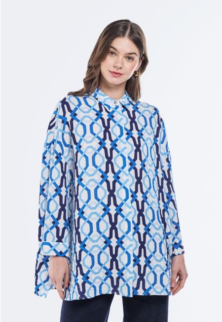 Drop Shoulder Printed Shirt