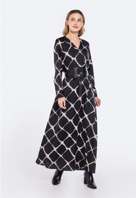 Printed Flared Maxi Dress