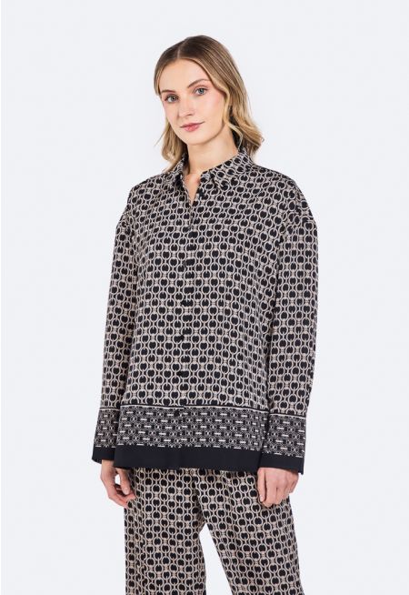 Chain Print Relaxed Fit Shirt