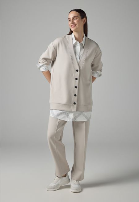 Solid Elasticated Waistband Trousers