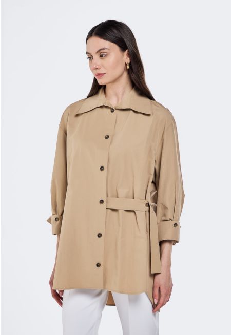 Shirt With Adjustable Belt