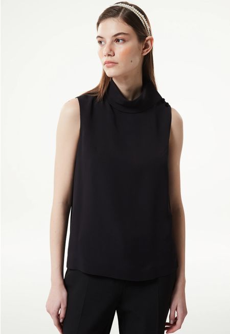 Machka- High Collar Silk Blouse 