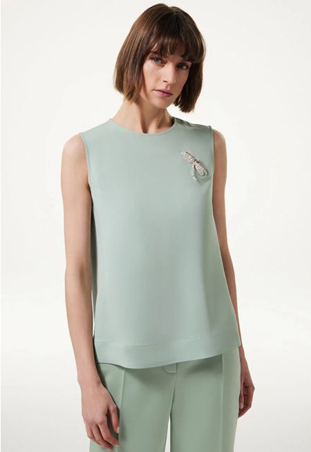 Machka- Embroide Crepe Blouse 