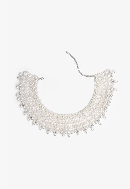 Layered Faux Pearls Choker