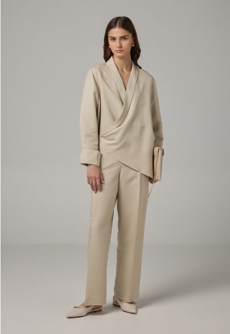 Wide Leg Basic Trousers