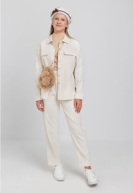 Textured Squares Trousers