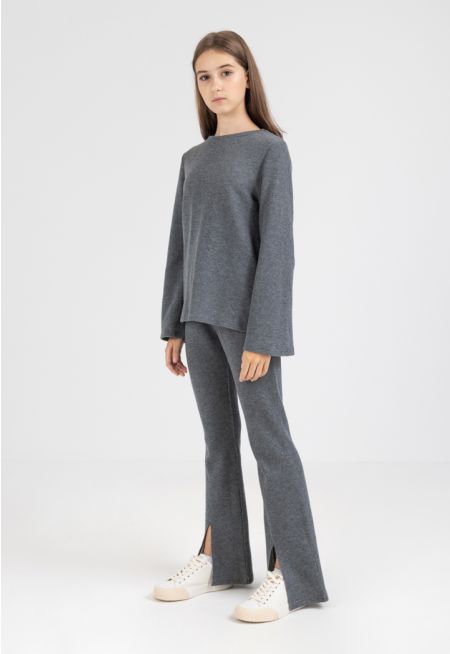 Solid Knitted Trousers