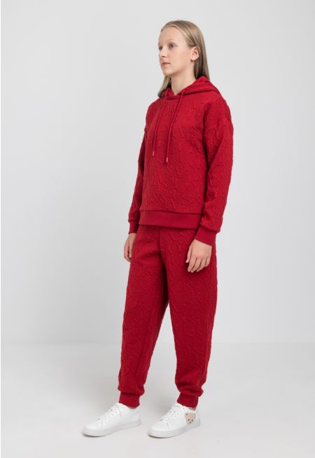 Solid Textured Sweatpants