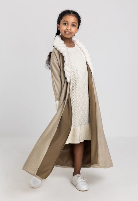 Faux Fur Embellished Abaya