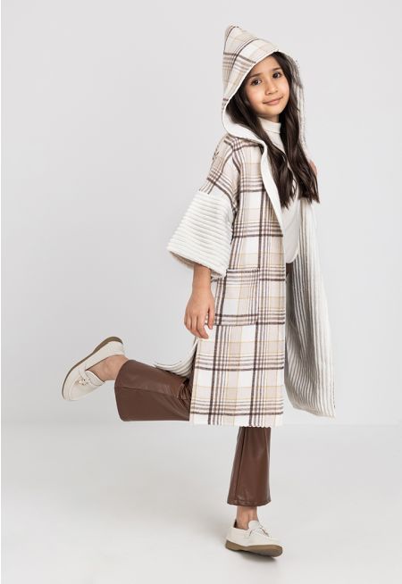 Pleated Plaid Abaya