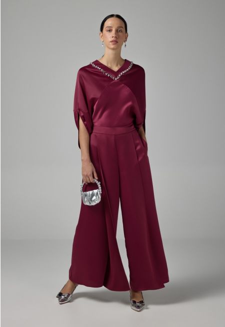Elastic Waist Palazzo Trousers