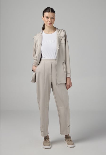 Elasticated Waistband Solid Trousers
