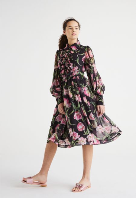 Transparant Floral Dress Combo (2PCS)