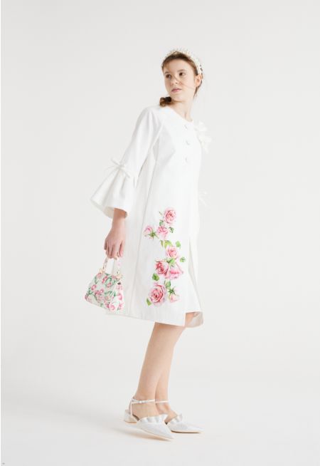 Floral Print Jacket and Dress Set (2PCS)