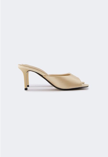 Heeled Satin Mules