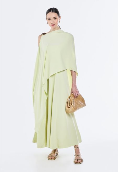 Solid Cape Dress Combo (2 PCS)