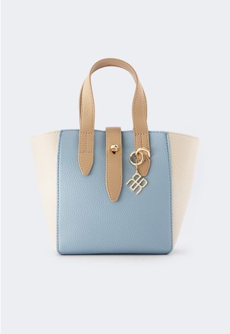 PU Leather Two Toned Handbag