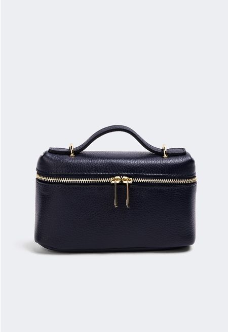 Genuine Leather Solid Handbag