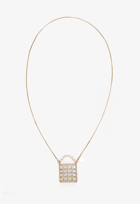 Crystal Embellished Basket Necklace