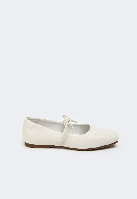 Square Toe Tie trap Ballerina