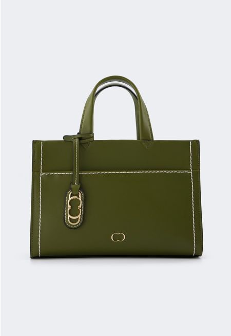 Stitch Pu Leather Handbag