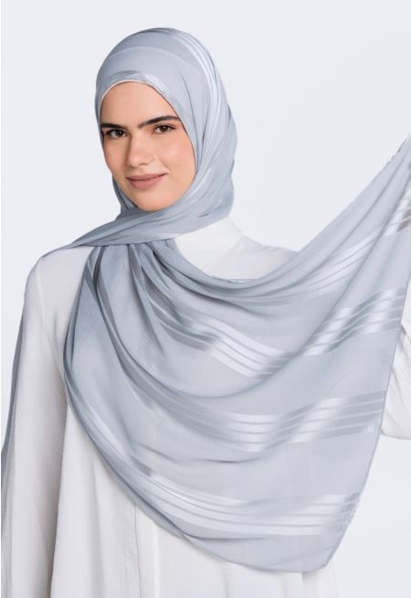 حجاب مخطط بارز الملمس