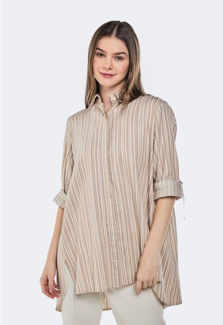 Striped Back Tiered Shirt