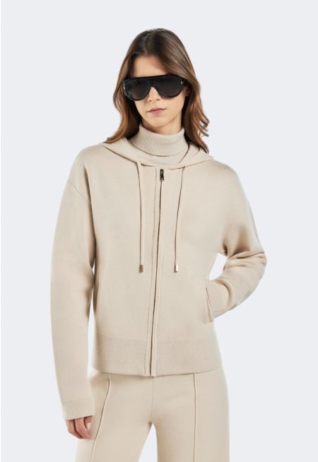 Knitted Zip up Sweatshirt