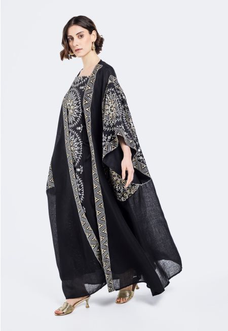 Abaya and Sleeveless Dress Set (2PCS)-Ramadan Style