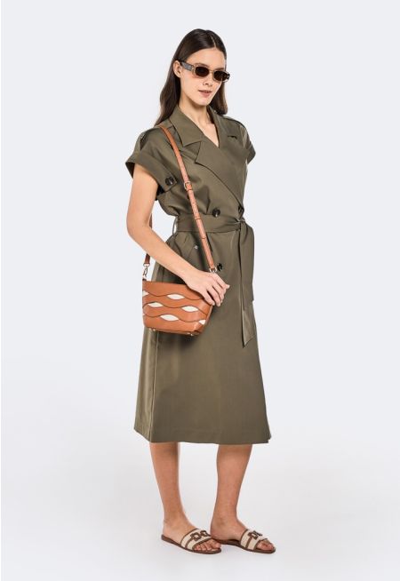 Sleeveless Trench Coat Dress