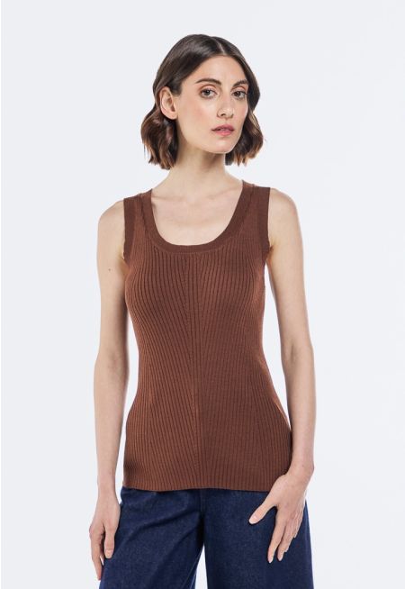 Basic Solid Ribbed Top