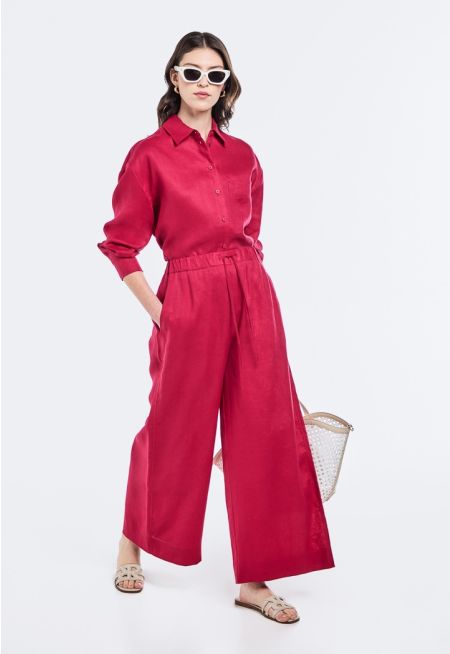 Wide Leg Linen Trousers